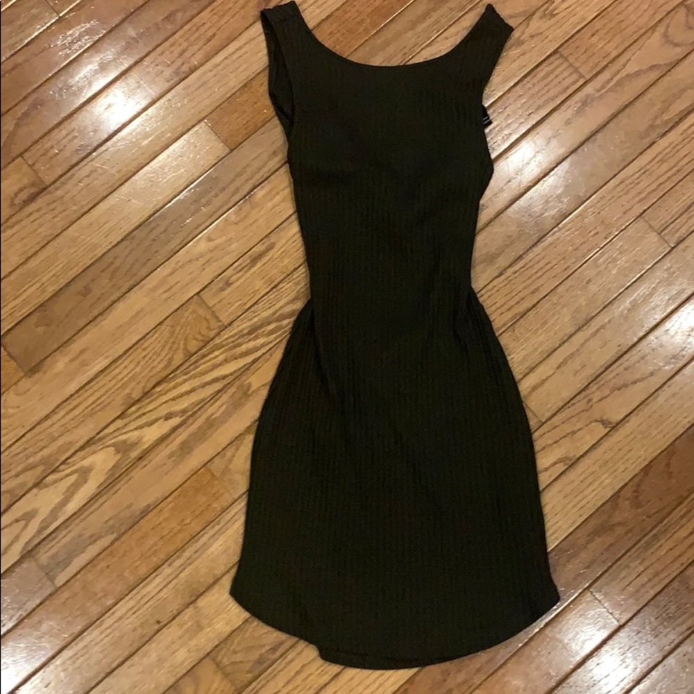 Forever 21 Olive Green Sun Dress Open Back Small
